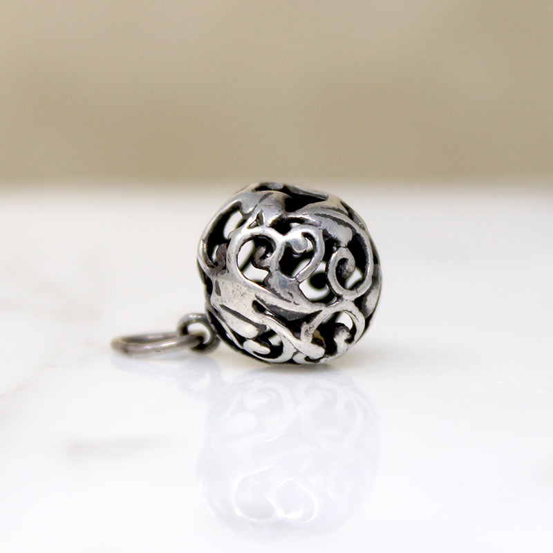 Sterling Silver Ivy Leaf Orb Charm