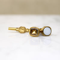 Georgian Pinchbeck Fobs & Watch Key on Split Ring