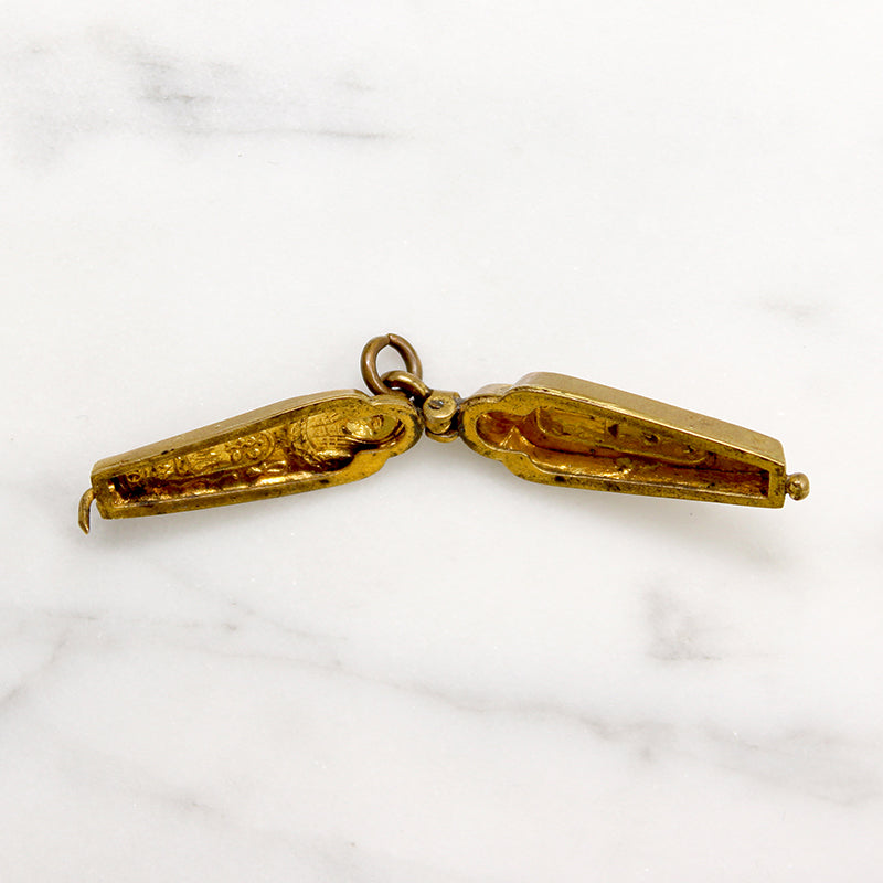 Petite Brass Sarcophagus Locket