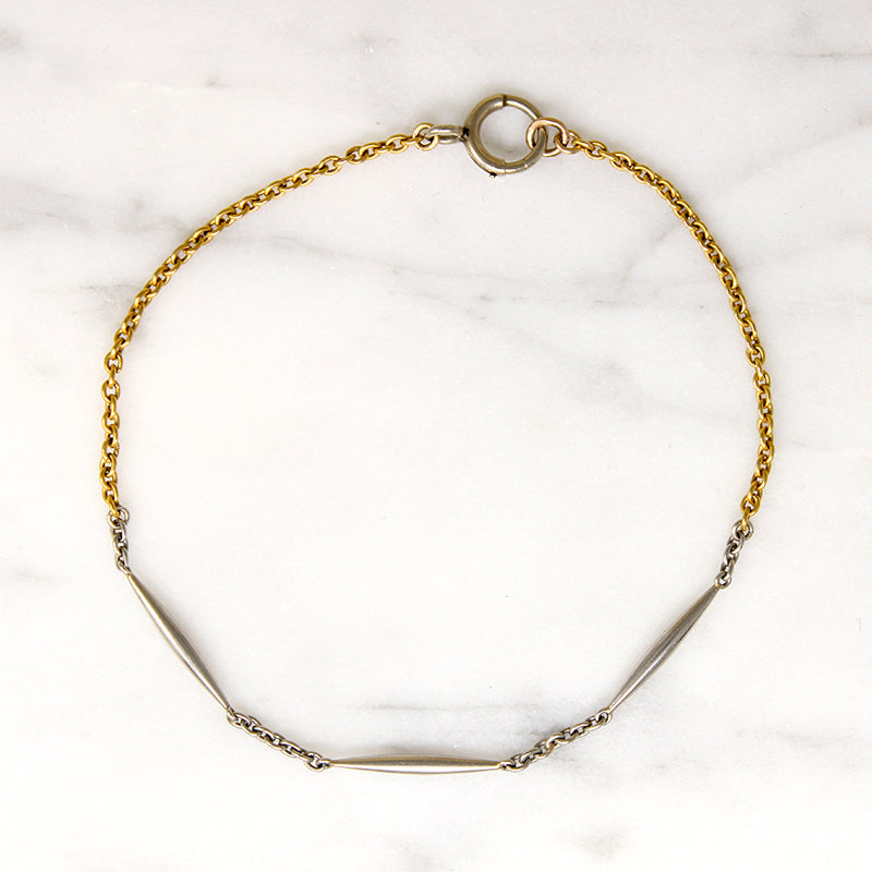 Edwardian Platinum & Gold Link Bracelet