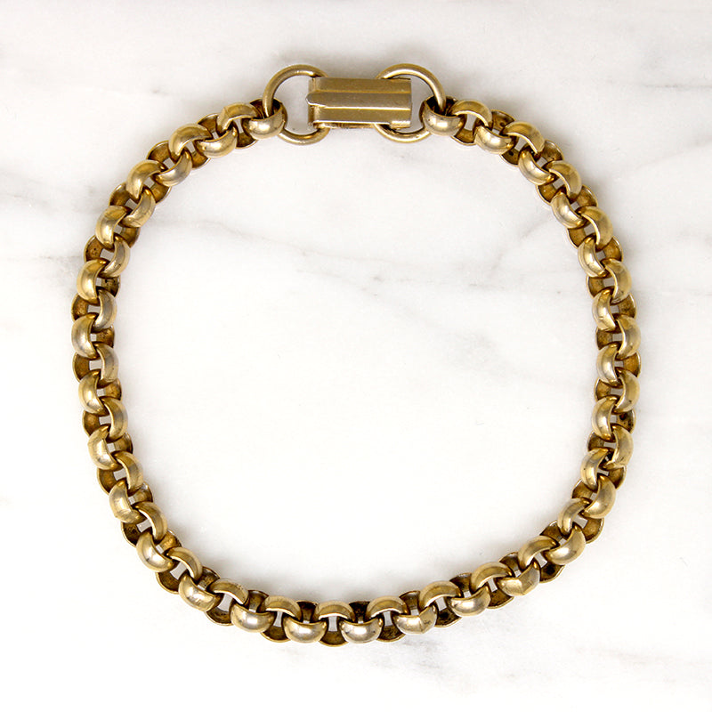Retro Chubby Rolo Link Gold Fill Bracelet