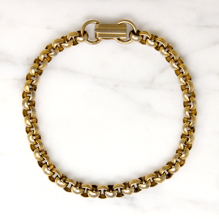 Retro Chubby Rolo Link Gold Fill Bracelet