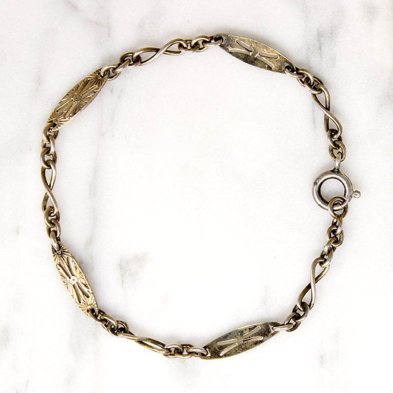 Edwardian Sterling Silver Gilt Bracelet