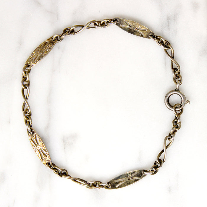 Edwardian Sterling Silver Gilt Bracelet