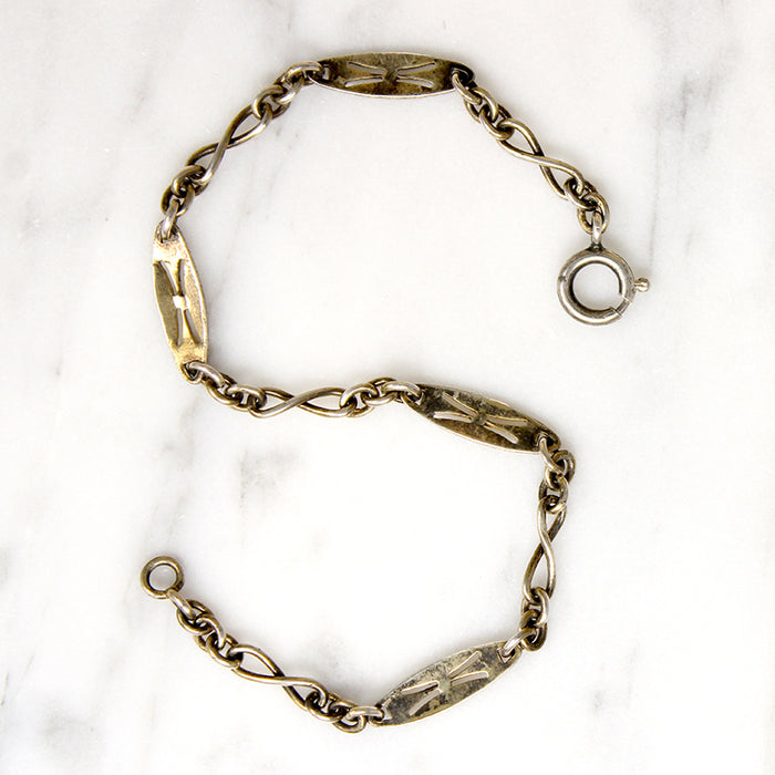 Edwardian Sterling Silver Gilt Bracelet