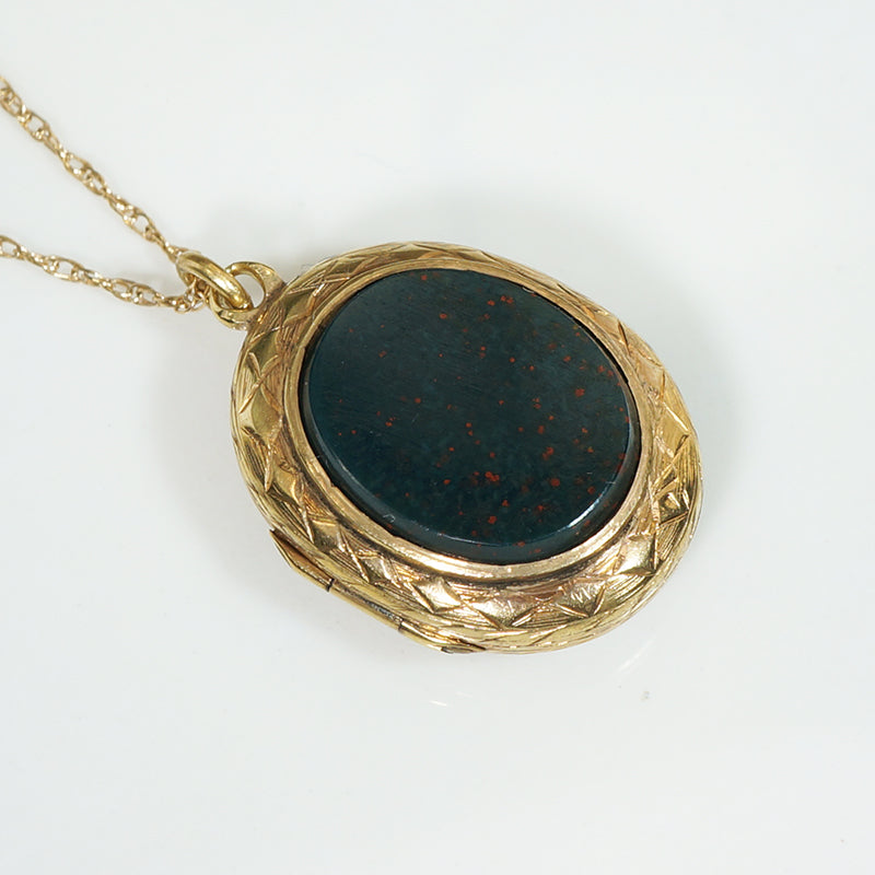 Bloodstone and Agate 15ct Locket