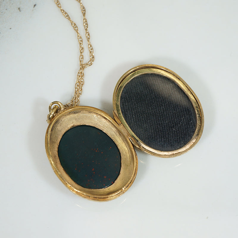 Bloodstone and Agate 15ct Locket