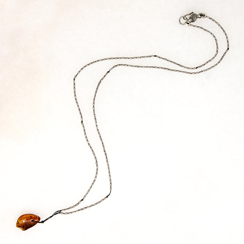 Fiery Amber & Icy Silver Bead Necklace by Ancient Influences