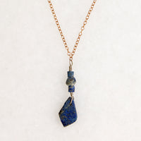 Ancient Lapis & Silver Bead Necklace by Ancient Influences