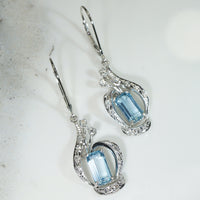 Belle Époque Platinum Aquamarine Earrings