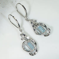 Belle Époque Platinum Aquamarine Earrings