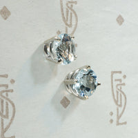 Beautiful Blue Aquamarine Stud Earrings