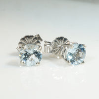 Beautiful Blue Aquamarine Stud Earrings