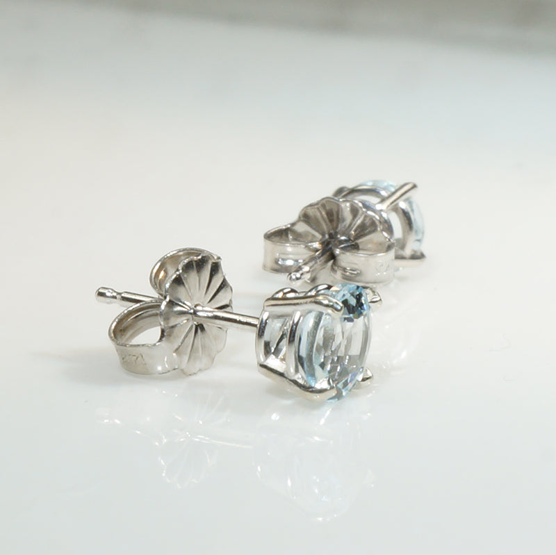 Beautiful Blue Aquamarine Stud Earrings