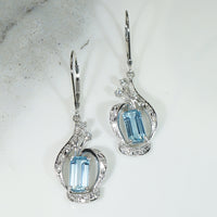 Belle Époque Platinum Aquamarine Earrings