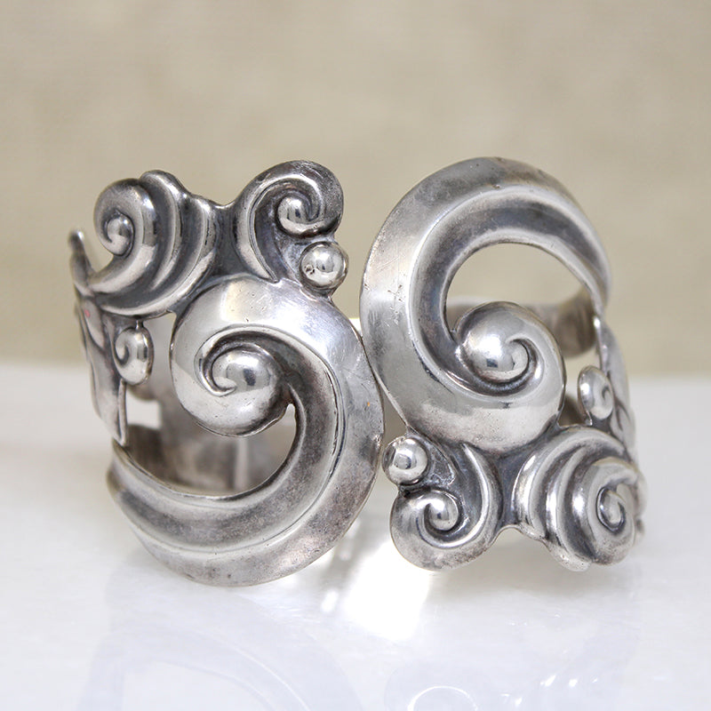 Silver Waves Taxco Clamper Bracelet