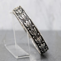 Bohemian Blossom Sterling Bangle Bracelet