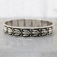 Bohemian Blossom Sterling Bangle Bracelet