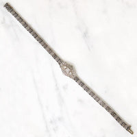 Lacy Filigree Diamond Art Deco Line Bracelet