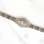 Lacy Filigree Diamond Art Deco Line Bracelet
