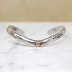 Sterling "V" Cuff with Gold Nugget Accents