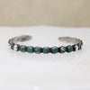Slender Coin Silver Cuff with Lush Blue-Green Turquoise