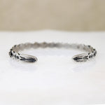 Slender Coin Silver Cuff with Lush Blue-Green Turquoise