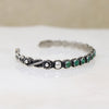 Slender Coin Silver Cuff with Lush Blue-Green Turquoise