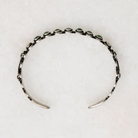 Slender Coin Silver Cuff with Lush Blue-Green Turquoise