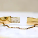Groovy Italian 18k Tri-Tone Gold Bangle