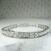 Shimmering Platinum and Diamond Vintage Line Bracelet