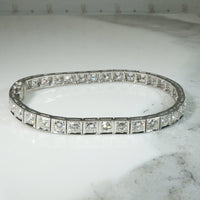 Shimmering Platinum and Diamond Vintage Line Bracelet