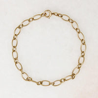 Round & Oval Link 14k Gold Bracelet
