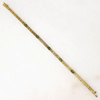 Edwardian Gold & Peridot Engraved Line Bracelet