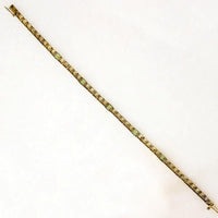Edwardian Gold & Peridot Engraved Line Bracelet