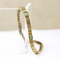 Edwardian Gold & Peridot Engraved Line Bracelet