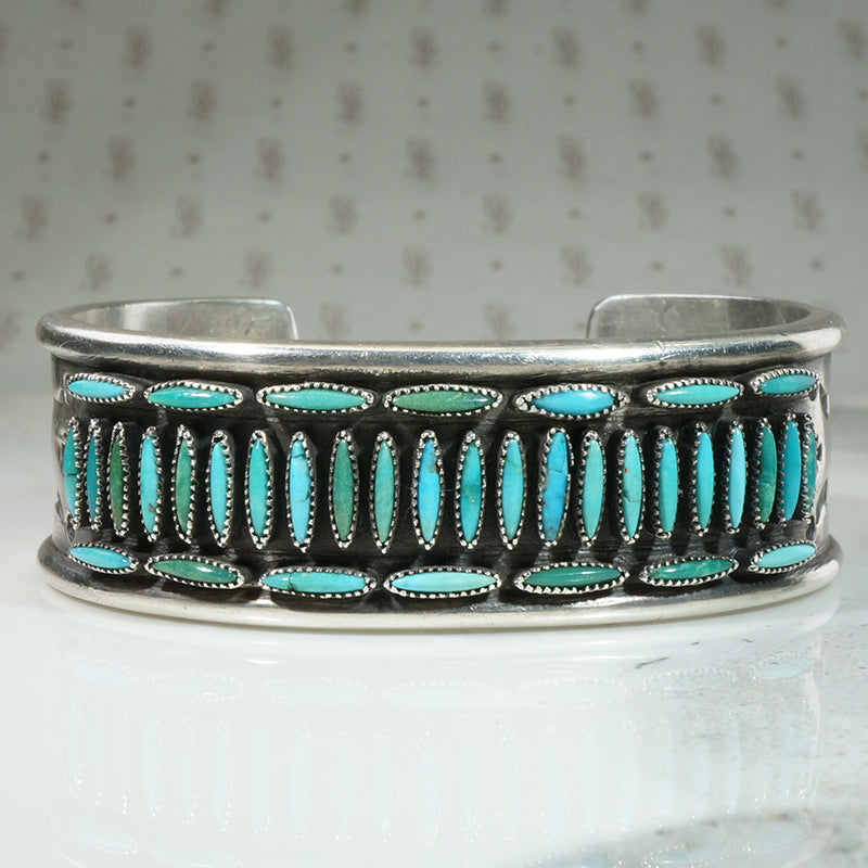 Handmade Zuni Needle Point Turquoise Cuff