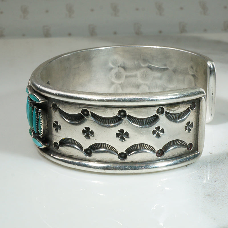 Handmade Zuni Needle Point Turquoise Cuff
