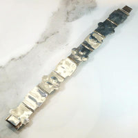 Fresh Floral Sterling & Abalone Inlay Panel Bracelet