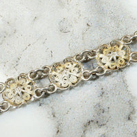 Filigree Flower Silver Line Bracelet