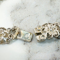 Filigree Flower Silver Line Bracelet