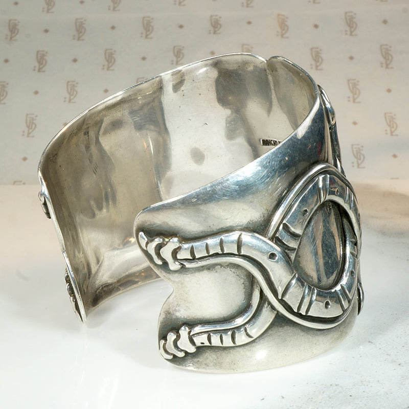 Outrageous Rancho Alegre Sterling Rattlesnake Cuff