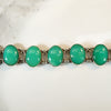 Glossy Green Chrysoprase & Sterling Silver Bracelet