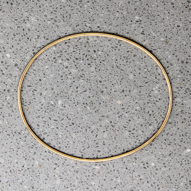 Slim 14k Gold Oval Bangle Bracelet