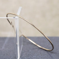 Slim 14k Gold Oval Bangle Bracelet