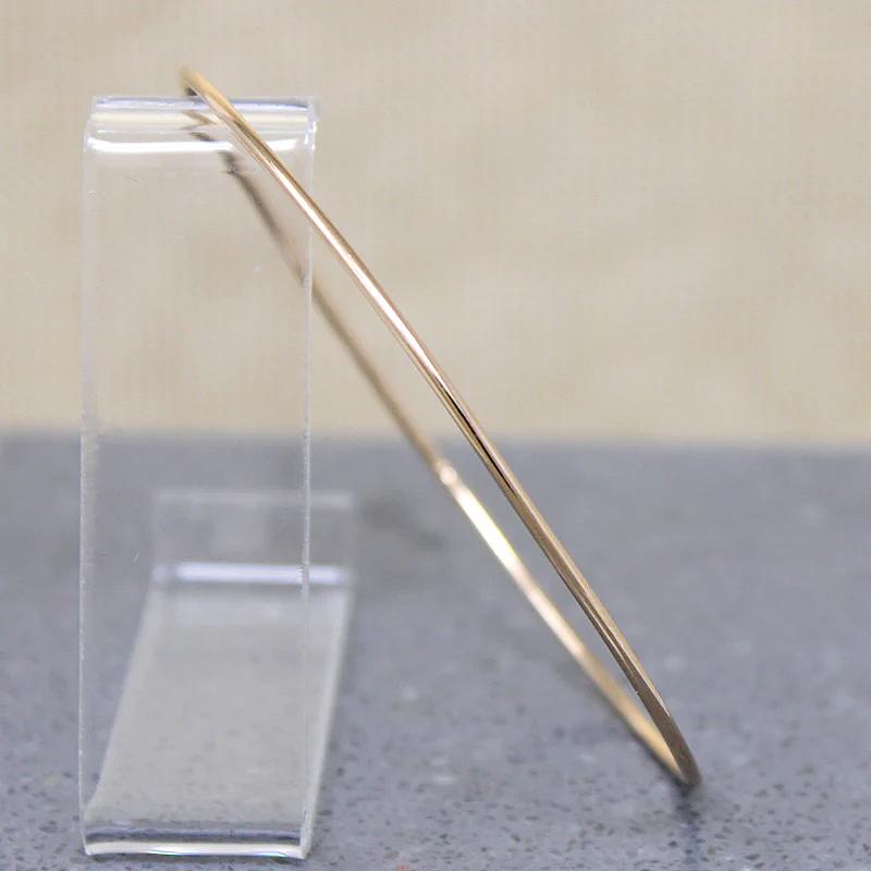 Slim 14k Gold Oval Bangle Bracelet