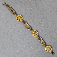 Playful Brass, Glass & Gold Filled Retro Bracelet