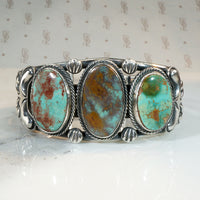 Navajo Royston Turquoise & Sterling Cuff by PJ Begay
