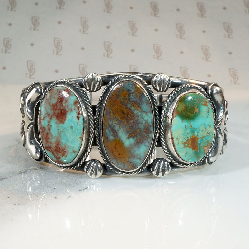 Navajo Royston Turquoise & Sterling Cuff by PJ Begay