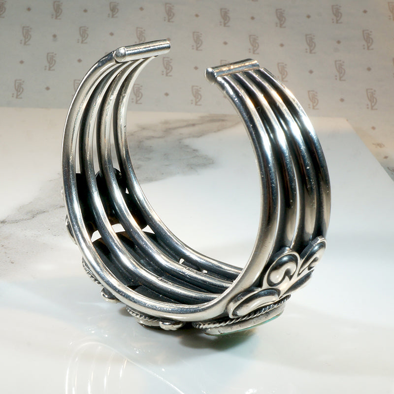 Navajo Royston Turquoise & Sterling Cuff by PJ Begay